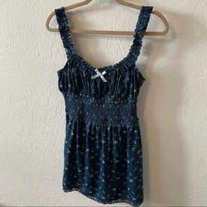 For Love and Lemons Blue Floral Mini Dress